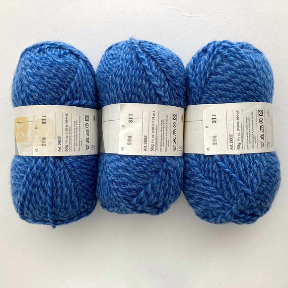 Lot of 4‎ Skeins Schaffhauser FIORELLA Yarn Wool Blend 2-Tone 3 Blue 1 Green 50g - Picture 3 of 6